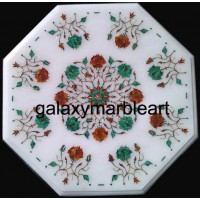 Stylish marble inlay coffee table top with Malachite-carnelian combination WP-1503